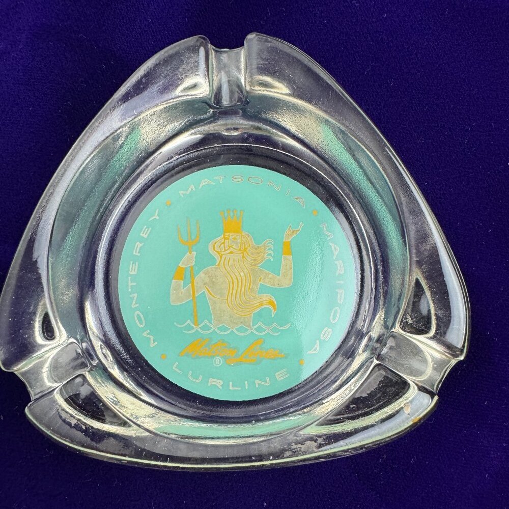 Vintage MCM  Matson Lines Ashtray Matsonia Monterey Mariposa Lurline